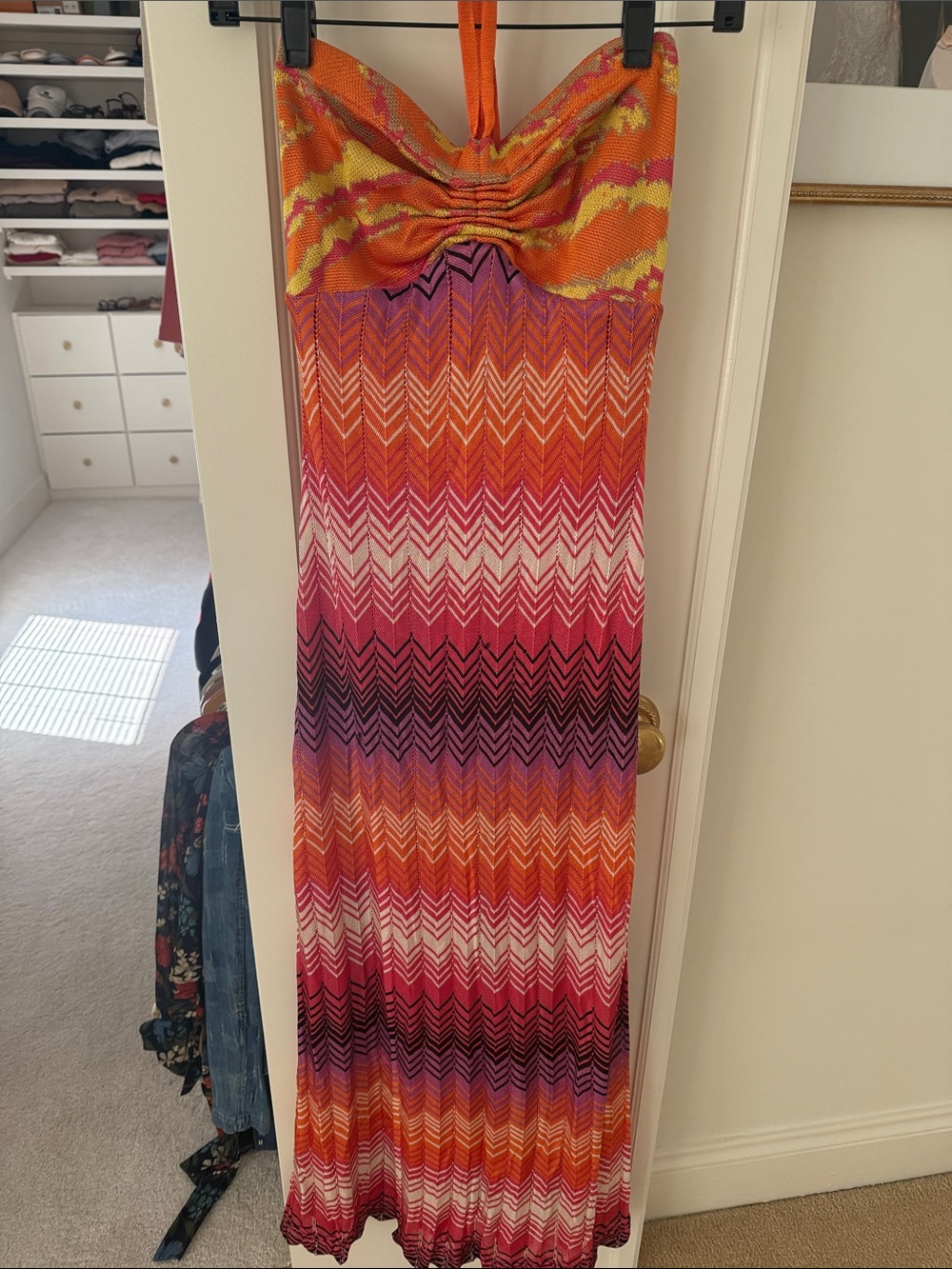 Multi Color Strapless Halter Neck Maxi Dress